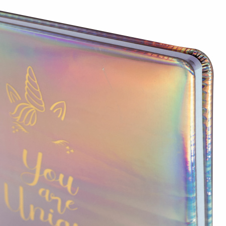 Дневник 1-11 класс 48 л., кожзам (твердая с поролоном), фольга, BRAUBERG HOLIDAY, "Unicorn", 106204 - Дневники универсальные