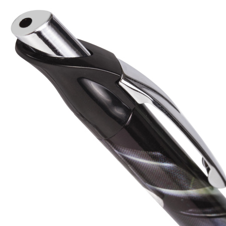 Ручка гелевая автоматическая с грипом BRAUBERG "Jet Gel", ЧЕРНАЯ, печать, узел 0,6 мм, линия письма 0,4 мм, 142691 - Ручки гелевые автоматические