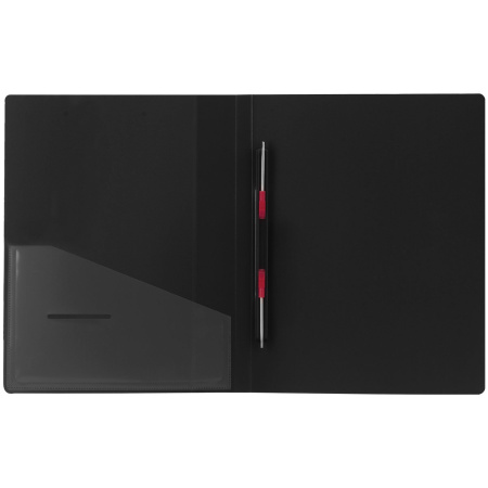 Папка с металлическим скоросшивателем и внутренним карманом BRAUBERG "Contract", черная, до 100 л., 0,7 мм, бизнес-класс, 221781 - Папки с пружинным и пластиковым скоросшивателем