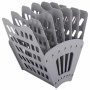 Лоток для бумаг веерный BRAUBERG "Basic" 7-ми секционный, 6 отделений, сетчатый, серый, 237020 - Лотки и подставки секционные