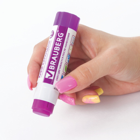 Клей-карандаш BRAUBERG, 15 г, обесцвечивающийся после высыхания, 1 шт, 220874 - Клей-карандаш