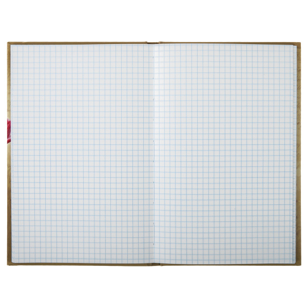 Блокнот А5 (135х206 мм), 96 л., твердый переплет, ламинированная обложка, клетка, BRAUBERG, "Цветы", 126112 - Блокноты в книжном переплете