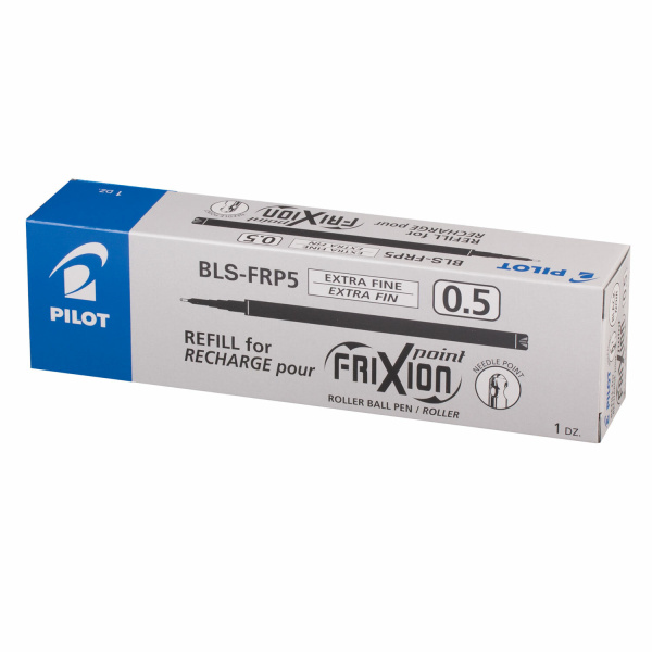 Стержень стираемый гелевый PILOT, 111 мм, ЧЕРНЫЙ, игольчатый узел 0,5 мм, линия письма 0,25 мм, BLS-FRP-5 - Стержни для ручек гелевых