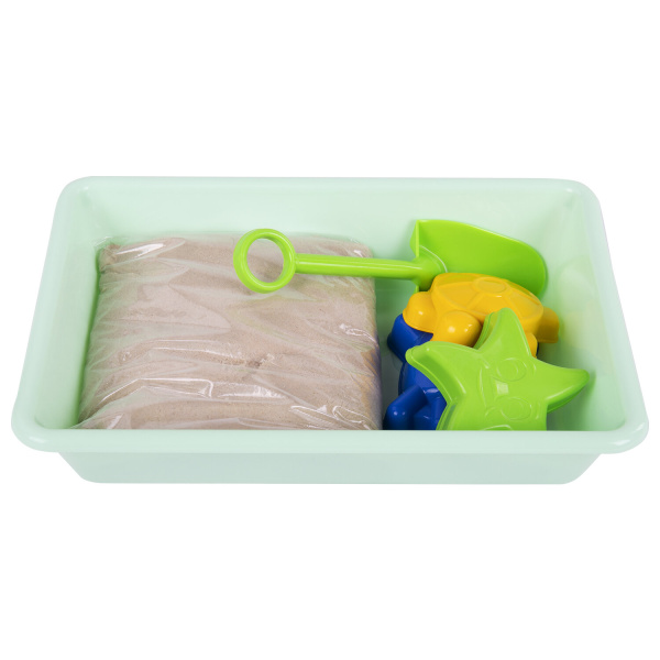 Кинетический Умный песок "Морские фантазии" с песочницей и формочками, 1 кг, BRAUBERG KIDS, 664919 - Песок для лепки