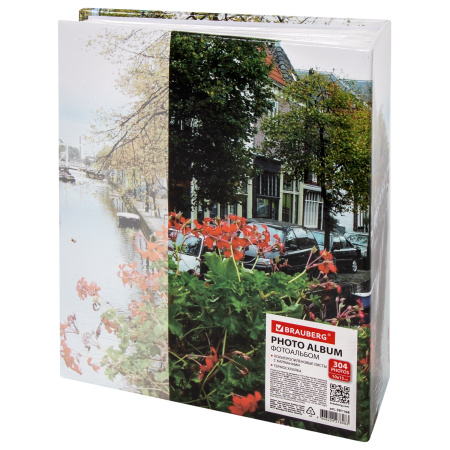Фотоальбом BRAUBERG "Променад" на 304 фото 10х15 м, твердая обложка, термосклейка, 391168 - Фотоальбомы