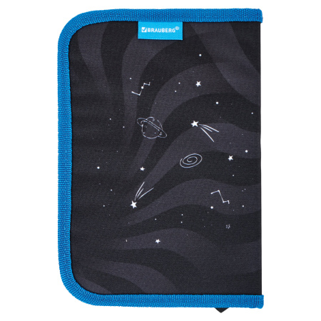 Пенал BRAUBERG, 1 отделение, полиэстер, 21х14 см, "Moon", 270305 - Пеналы каркасные