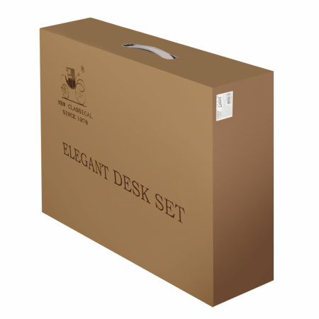 Набор настольный GALANT из мрамора, 8 предметов, черный мрамор/серебристые металлические детали, 231192 - Настольные наборы и аксессуары из мрамора