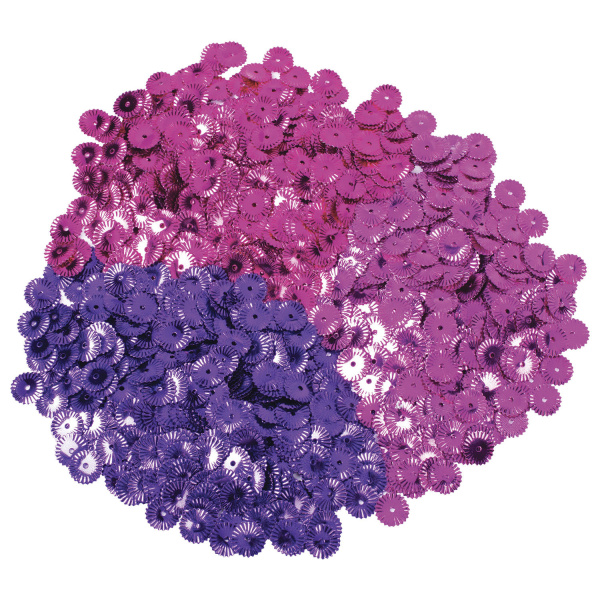 Пайетки для творчества "Рифленые", оттенки фиолетового, 10 мм, 30 грамм, ОСТРОВ СОКРОВИЩ, 661269 - Пайетки для творчества