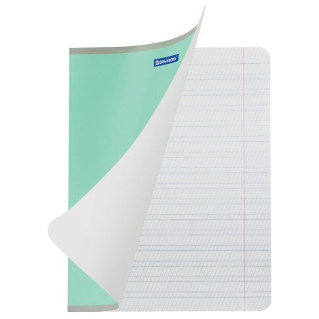 Тетрадь 12 л. BRAUBERG КЛАССИКА NEW частая косая линия, обложка картон, ЗЕЛЕНАЯ, 105694 - Тетради 12-24 листов