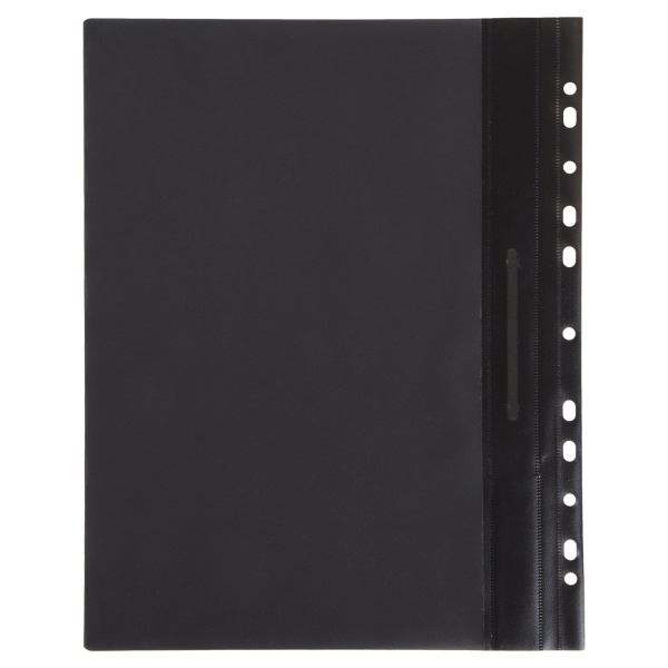 Скоросшиватель пластиковый с перфорацией BRAUBERG, А4, 140/180 мкм, черный, 226586 - Папки-скоросшиватели мягкие