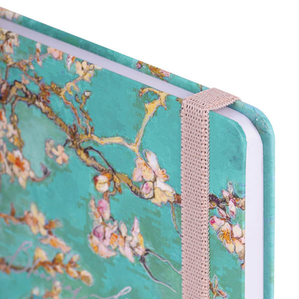 Ежедневник недатированный с резинкой А5 (145х203 мм), BRAUBERG, твердый, фольга, 128 л., "Almond", 114568 - Ежедневники с твердой обложкой