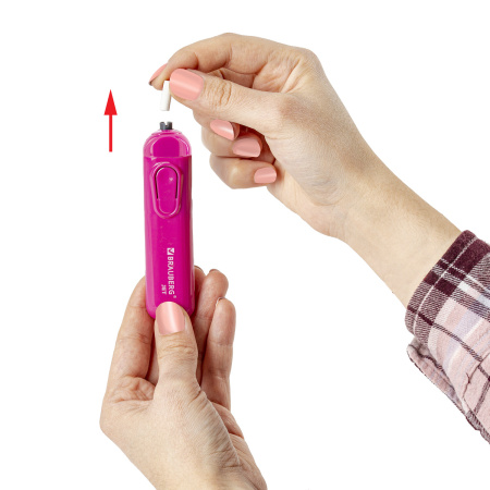 Ластик электрический BRAUBERG "JET", питание от 2 батареек ААА, 8 сменных ластиков, розовый, 229617 - Ластики электрические