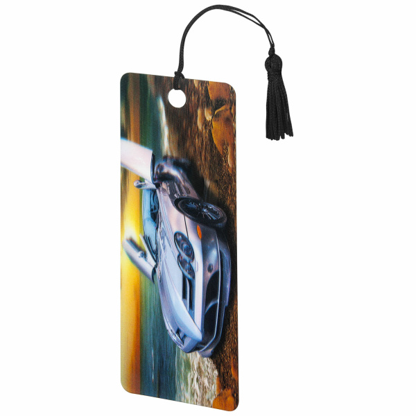 Закладка для книг 3D, BRAUBERG, объемная, "Мерседес", с декоративным шнурком-завязкой, 125768 - Закладки для книг