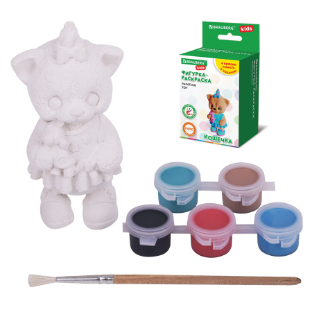 ФИГУРКА ИЗ ГИПСА с красками и кистью для росписи, ассорти, BRAUBERG KIDS, 665203, 1 шт - Наборы для рукоделия