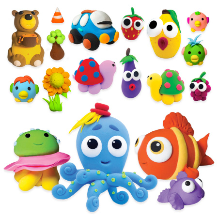 Пластилин супер лёгкий воздушный застывающий 24 цвета, 240 г, 3 стека, ЮНЛАНДИЯ, 105906 - Пластилин