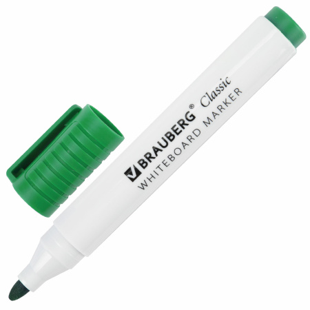 Маркеры стираемые для белой доски НАБОР 4 ЦВЕТА, BRAUBERG "CLASSIC", 3 мм, с клипом, 152117 - Маркеры для досок