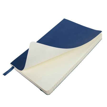 Блокнот А5 (130х210 мм), BRAUBERG ULTRA, под кожу, 80 г/м2, 96 л., клетка, темно-синий, 113005 - Бизнес-блокноты и бизнес-тетради