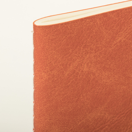 Тетрадь 48 л. в клетку обложка фактурный кожзам, сшивка, A5 (147х210мм), ОРАНЖЕВЫЙ, BRAUBERG SKY, 403868 - Тетради 40-48 листов