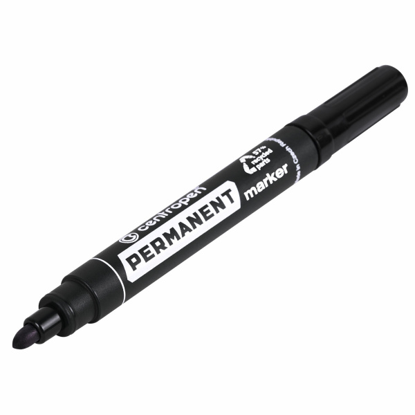 Маркер перманентный CENTROPEN 8566, ЧЕРНЫЙ, круглый наконечник, 2,5 мм, 5 8566 0112 - Маркеры перманентные