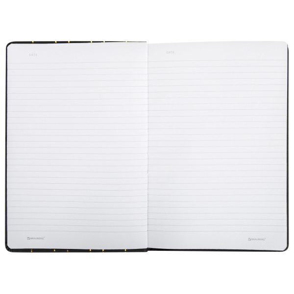 Блокнот А5 (135х205 мм), BRAUBERG "TOUCH", под кожу, 80 л., линия, черный, 113409 - Бизнес-блокноты и бизнес-тетради