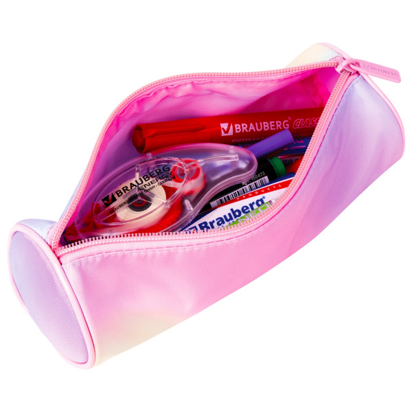 Пенал-тубус BRAUBERG, с эффектом Soft Touch, мягкий, "Rainbow Cloud", 22х8 см, 229013 - Пеналы мягкие