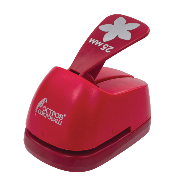 Дырокол фигурный "Цветок", диаметр вырезной фигуры 25 мм, ОСТРОВ СОКРОВИЩ, 227161 - Дыроколы фигурные для творчества