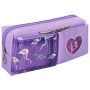 Пенал-косметичка ЮНЛАНДИЯ, 1 отделение, 2 кармана, полиэстер, "Flamingo", фиолетовый, 20х6х8 см, 270260 - Пеналы мягкие