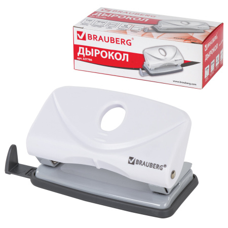 Дырокол BRAUBERG "Original", до 10 листов, белый, 227786 - Дыроколы настольные