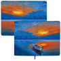 Ежедневник недатированный А5 (138х213 мм), BRAUBERG VISTA, под кожу, гибкий, 136 л., "Sunset at sea", 112041 - Ежедневники с покрытием "под кожу и ткань"