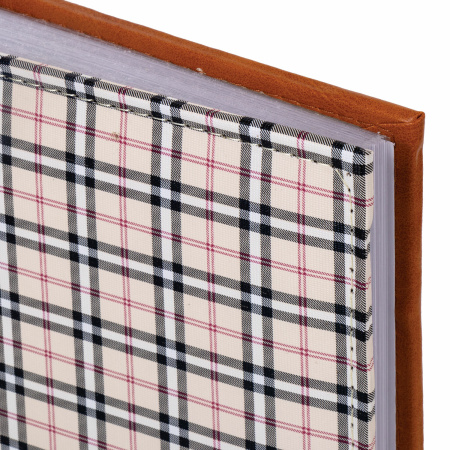 Фотоальбом BRAUBERG "Шотландка" на 200 фото 10х15 см, под кожу, бумажные страницы, бокс, 391192 - Фотоальбомы