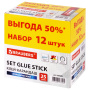Клей-карандаш 25 г ВЫГОДНАЯ УПАКОВКА, КОМПЛЕКТ 12 штук, BRAUBERG, 229470 - Клей-карандаш
