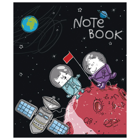 Тетрадь А5 48 л. ПЗБМ, скоба, клетка, конгрев, выборочный TWIN лак, "Полетели!" (5 видов), 028047 - Тетради 40-48 листов