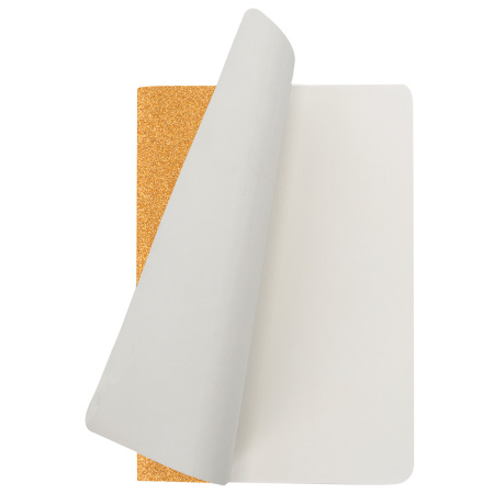 Тетрадь 48 л. в точку обложка кожзам с блестками, сшивка, A5 (147х210мм), ЗОЛОТОЙ, BRAUBERG SPARKLE, 403854 - Тетради 40-48 листов