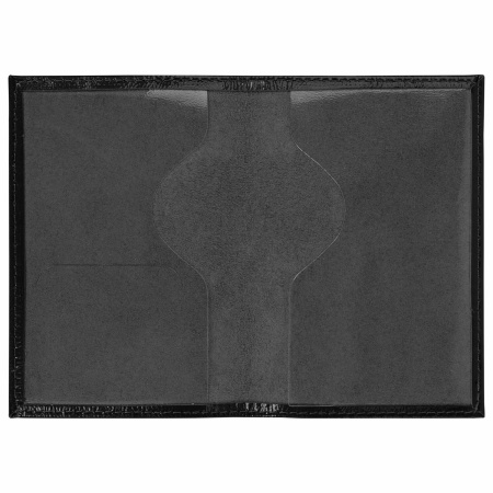 Обложка для паспорта натуральная кожа "наплак", тиснение серебром "Airplane", черная, BRAUBERG, 238212 - Обложки для паспорта