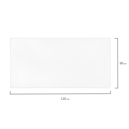 Коврик-подкладка настольный сверхпрочный 600х1200 мм, прозрачный, 1 мм, BRAUBERG, 237373 - Коврики настольные