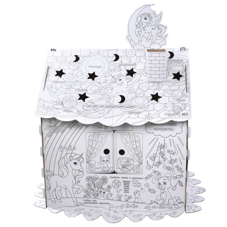 Картонный игровой развивающий Домик-раскраска "Для маленькой принцессы" высота 130 см, BRAUBERG KIDS, 880363 - Наборы для рукоделия