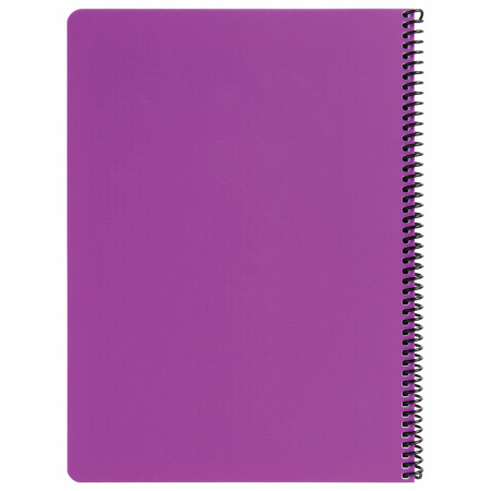 Тетрадь А4, 80 листов, BRAUBERG "Metropolis", спираль пластиковая, клетка, обложка пластик, ФИОЛЕТОВЫЙ, 403394 - Тетради формата А4