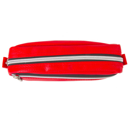 Пенал-косметичка BRAUBERG под фактурную кожу, ассорти, коричневый, красный, черный, "Идеал", 19х9х4 см, дисплей, 224035 - Пеналы мягкие