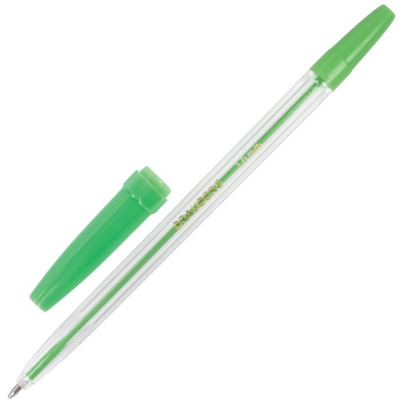 Ручки шариковые BRAUBERG, НАБОР 10 шт., АССОРТИ, "Line", корпус прозрачный, узел 1 мм, линия письма 0,5 мм, 141874 - Ручки шариковые неавтоматические