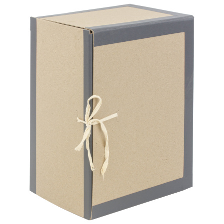 Короб архивный 180х240х330 мм, переплетный картон/бумвинил, завязки, до 1700 л., STAFF, 112160 - Короба архивные