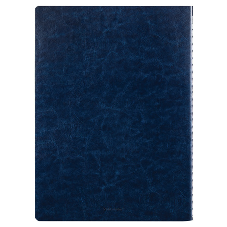 Тетрадь 60 л. в клетку обложка гладкий кожзам, сшивка, А4 (210х297мм), ТЕМНО-СИНИЙ, BRAUBERG VIVA, 403906 - Тетради формата А4