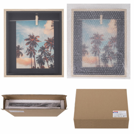 Рамка из МДФ BRAUBERG LOFT BLACK BOX, фото 13х18 см, с прищепкой, 20х25 см, 391290 - Рамки для дипломов, сертификатов, грамот, фотографий