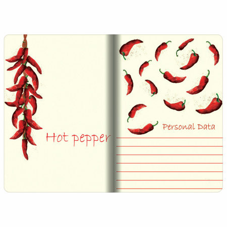 Тетрадь 40 л. в клетку обложка SoftTouch, бежевая бумага 70 г/м2, сшивка, А5 (147х210 мм), HOT PEPPERS, BRAUBERG, 403779 - Тетради 40-48 листов