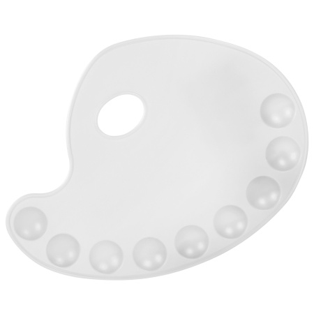 Палитра художественная пластиковая овальная 28х21 см, 9 ячеек, BRAUBERG ART DEBUT, 192229 - Инструменты для художественно-живописных работ