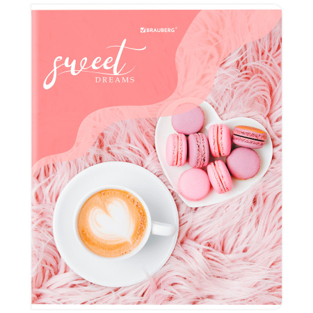Тетрадь А5, 48 л., BRAUBERG, скоба, клетка, матовая ламинация, выборочный лак, "Sweets" (микс в спайке), 404373 - Тетради 40-48 листов