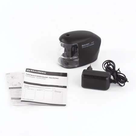 Точилка электрическая BRAUBERG "ORIGINAL", питание 220 В/4 батарейки АА, фрезерный механизм, 227565 - Точилки электрические