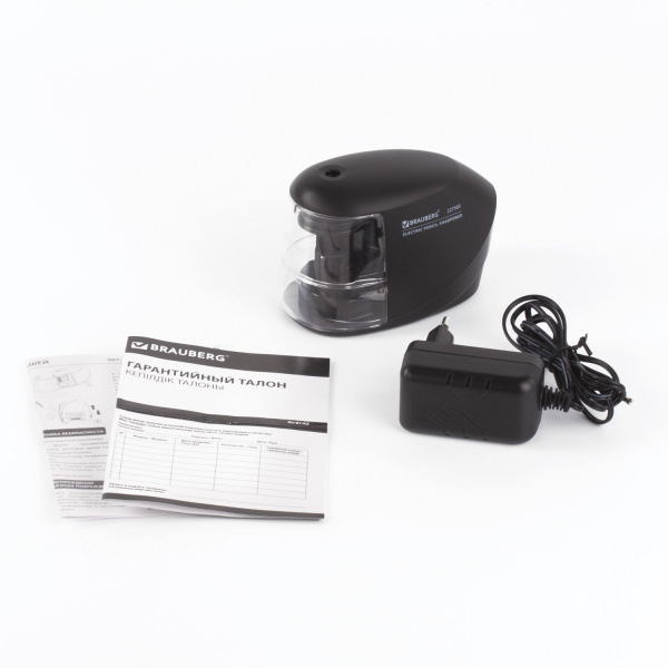 Точилка электрическая BRAUBERG "ORIGINAL", питание 220 В/4 батарейки АА, фрезерный механизм, 227565 - Точилки электрические