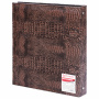 Фотоальбом BRAUBERG на 20 магнитных листов, 23х28 см, под кожу крокодила, темно-коричневый, 390493 - Фотоальбомы