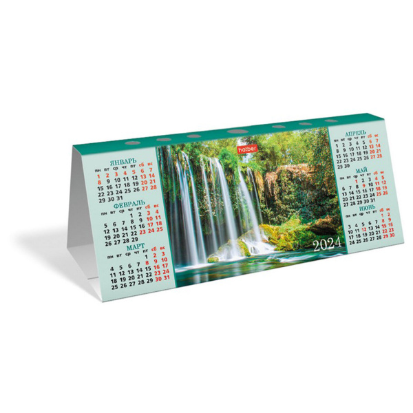 Календарь-домик настольный с высечкой на 2024 г., "Ассорти", HATBER, КД6, КД6_891 - Календари настольные