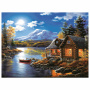 Картина стразами (алмазная мозаика) 30х40 см, ОСТРОВ СОКРОВИЩ "Вечер в горах", без подрамника, 662409 - Алмазная вышивка